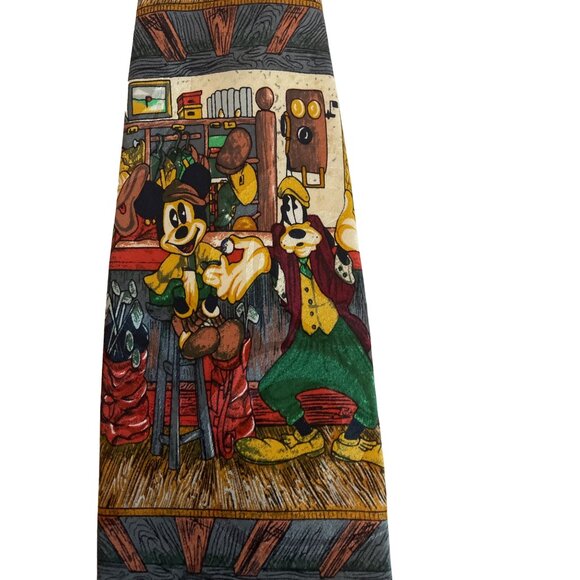 Vtg Tie Mickie Mouse Goofy Donald Duck golf country club cartoon Mickie & CO. - Picture 3 of 8